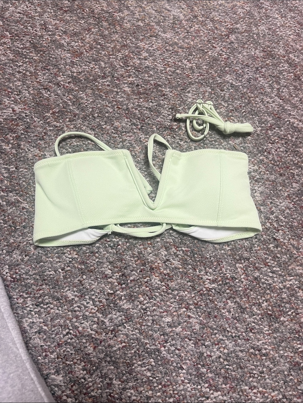 Zaful Mint Green V-Wire Bandeau Bikini Top